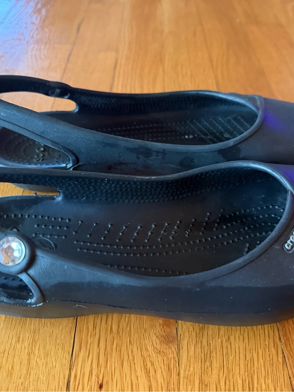 CROCS Women's Black Slip-On Ballet Flats